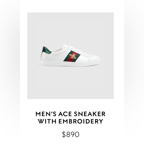 GUCCI MEN'S ACE SNEAKER WITH EMBROIDERY - Picture 3 of 12